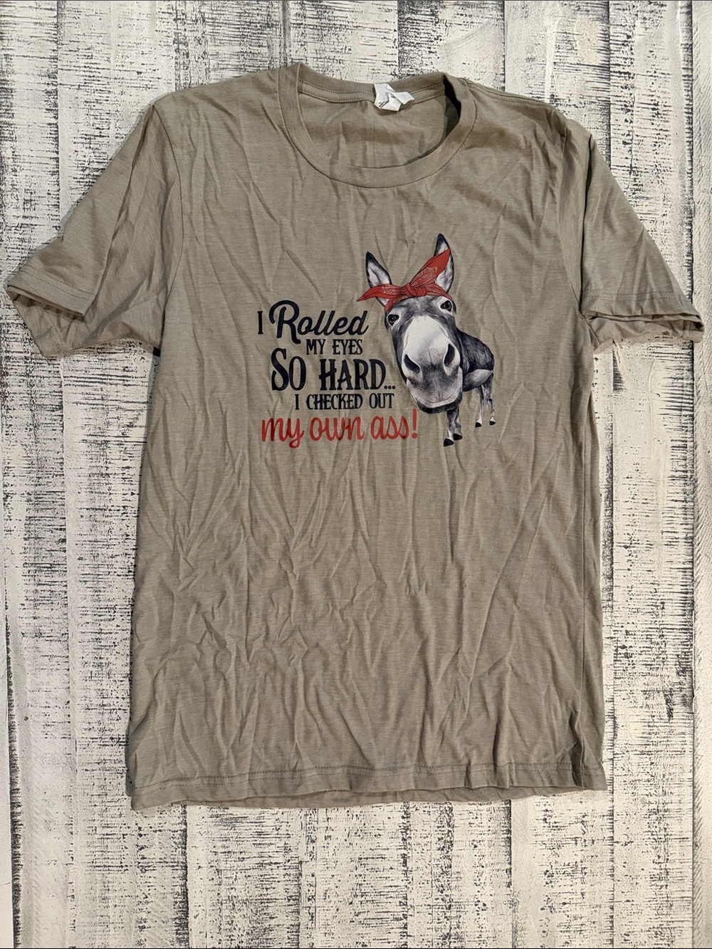 Graphic Donkey Tee with Red Accent